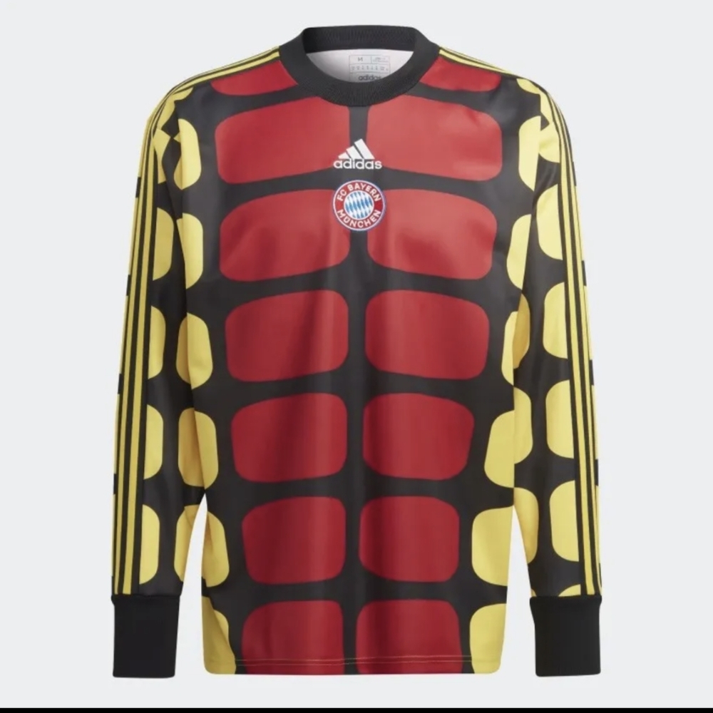 Sz  XL- Adidas Men’s FC BAYERN ICON GOALKEEPER JERSEY, Black/Yellow/Power Red 2.